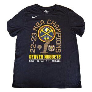 Nike Denver Nuggets 2023 NBA Champions Graphic Tee Size L Black